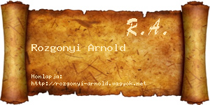 Rozgonyi Arnold névjegykártya